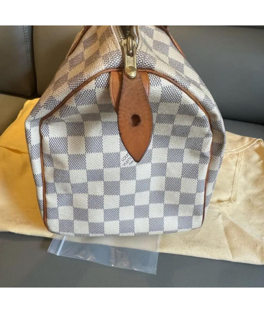 LOUIS VUITTON Белая кожаная сумка с короткими ручками, фото 5