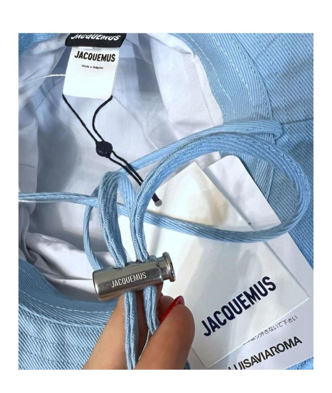 JACQUEMUS Голубая хлопковая панама, фото 4