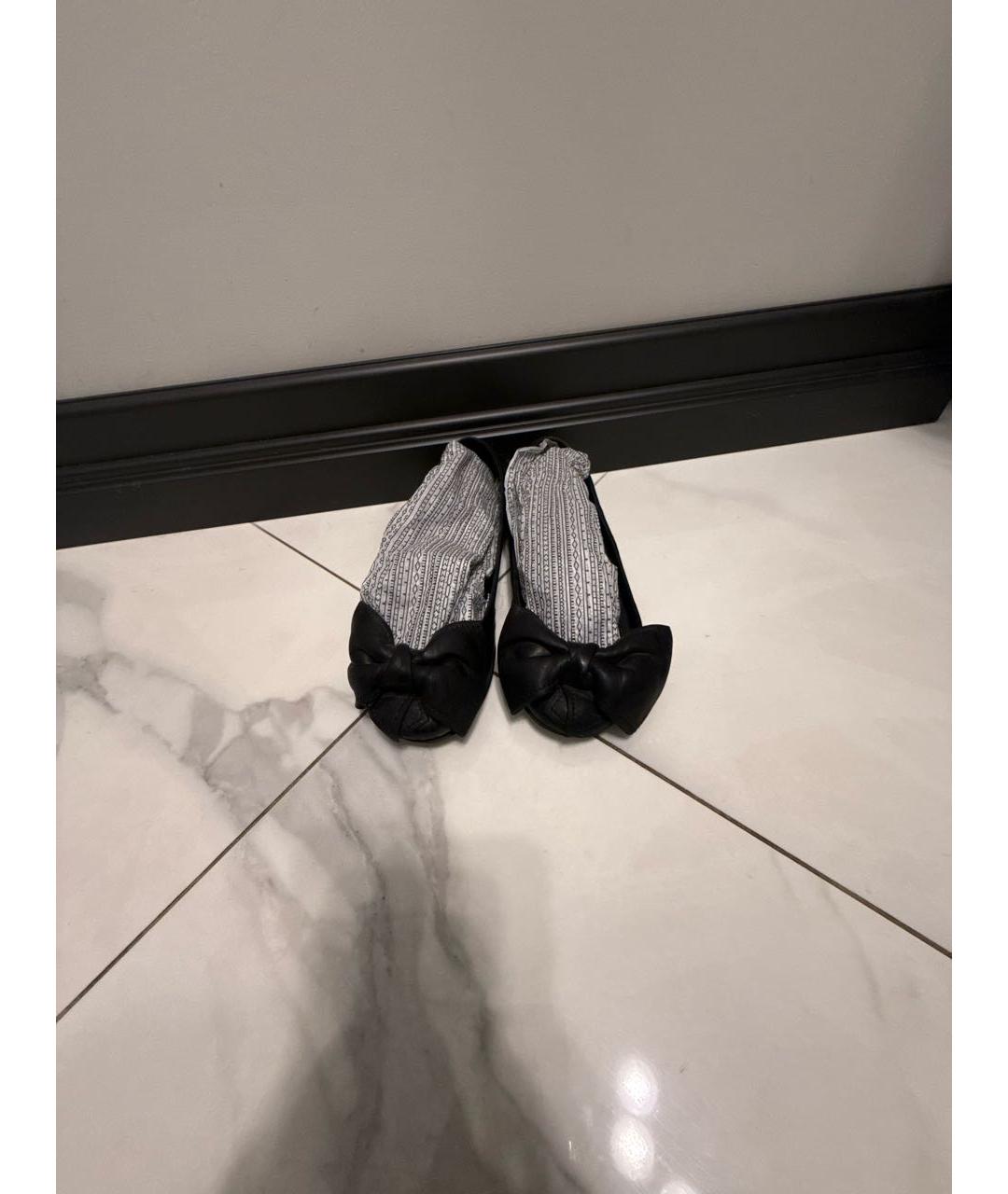 GIUSEPPE ZANOTTI DESIGN Черные кожаные балетки, фото 2