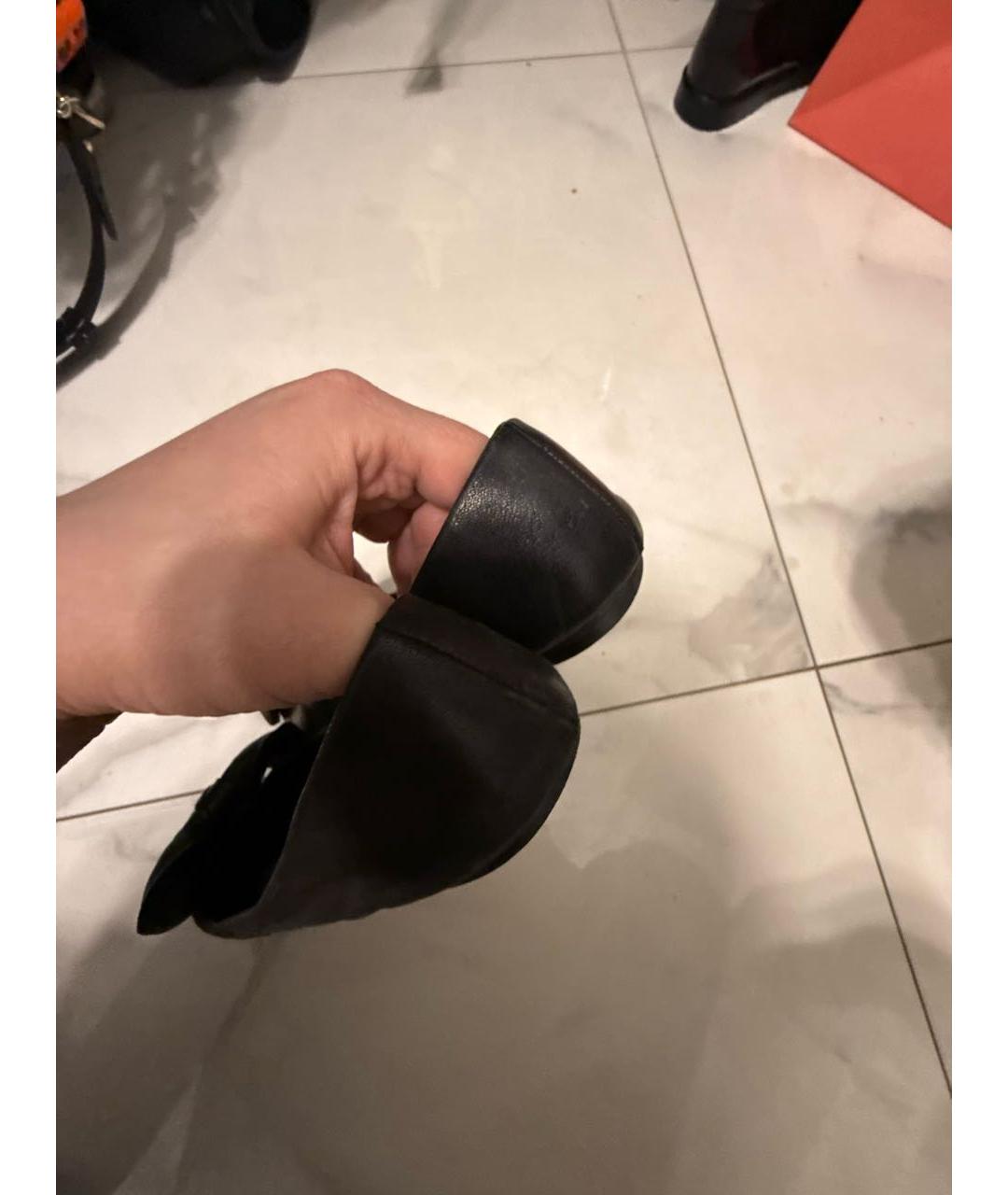 GIUSEPPE ZANOTTI DESIGN Черные кожаные балетки, фото 5