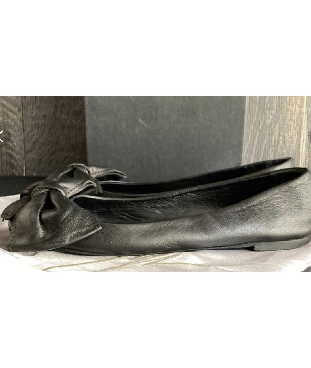 GIUSEPPE ZANOTTI DESIGN Черные кожаные балетки, фото 6