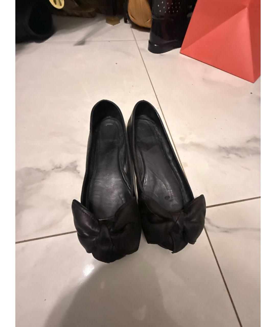 GIUSEPPE ZANOTTI DESIGN Черные кожаные балетки, фото 3