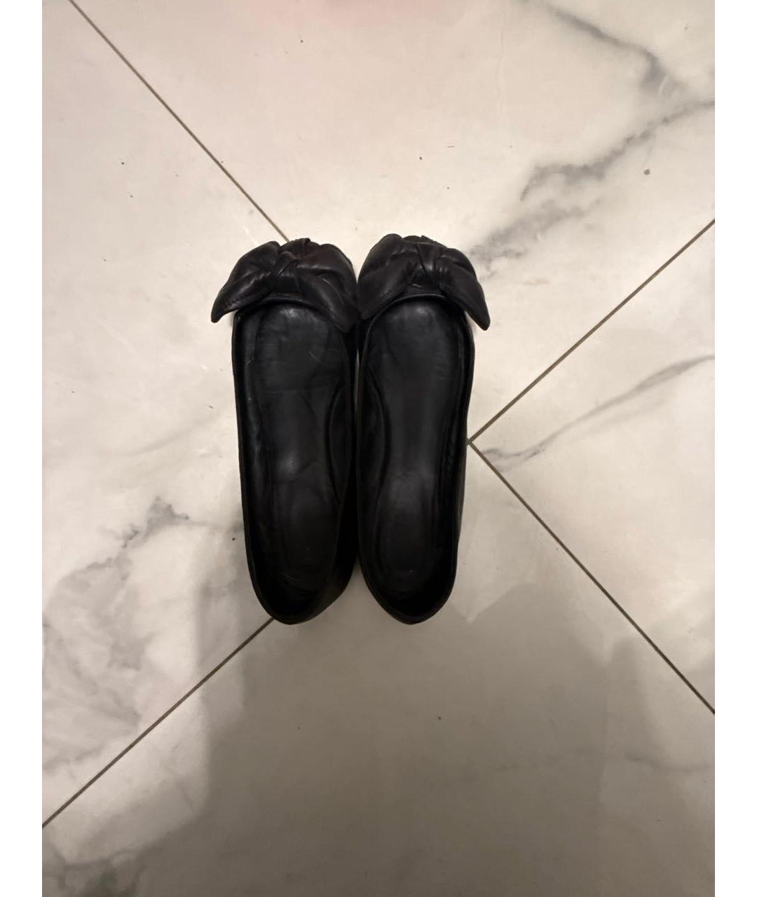 GIUSEPPE ZANOTTI DESIGN Черные кожаные балетки, фото 4