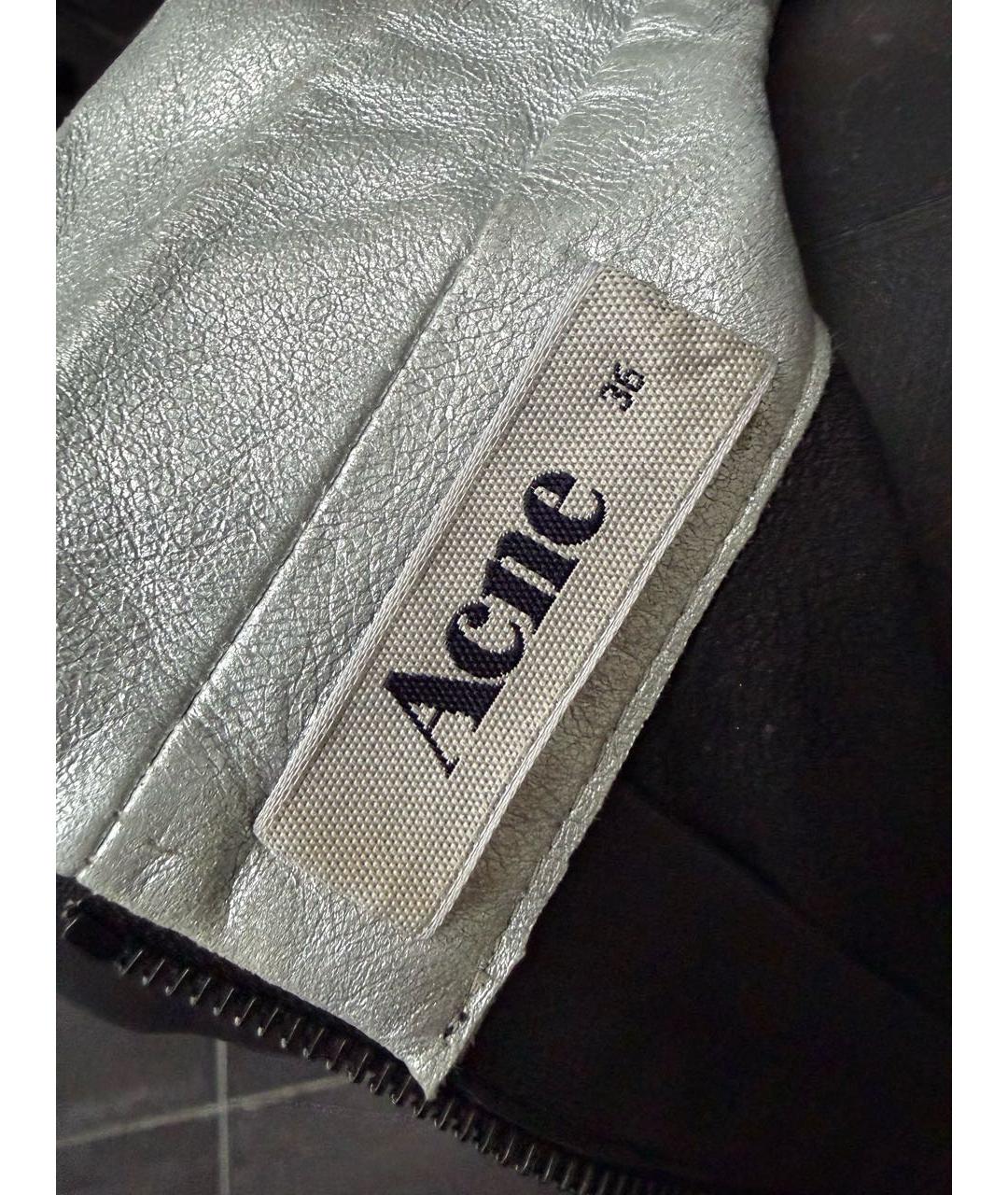 ACNE STUDIOS Черное кожаное повседневное платье, фото 3