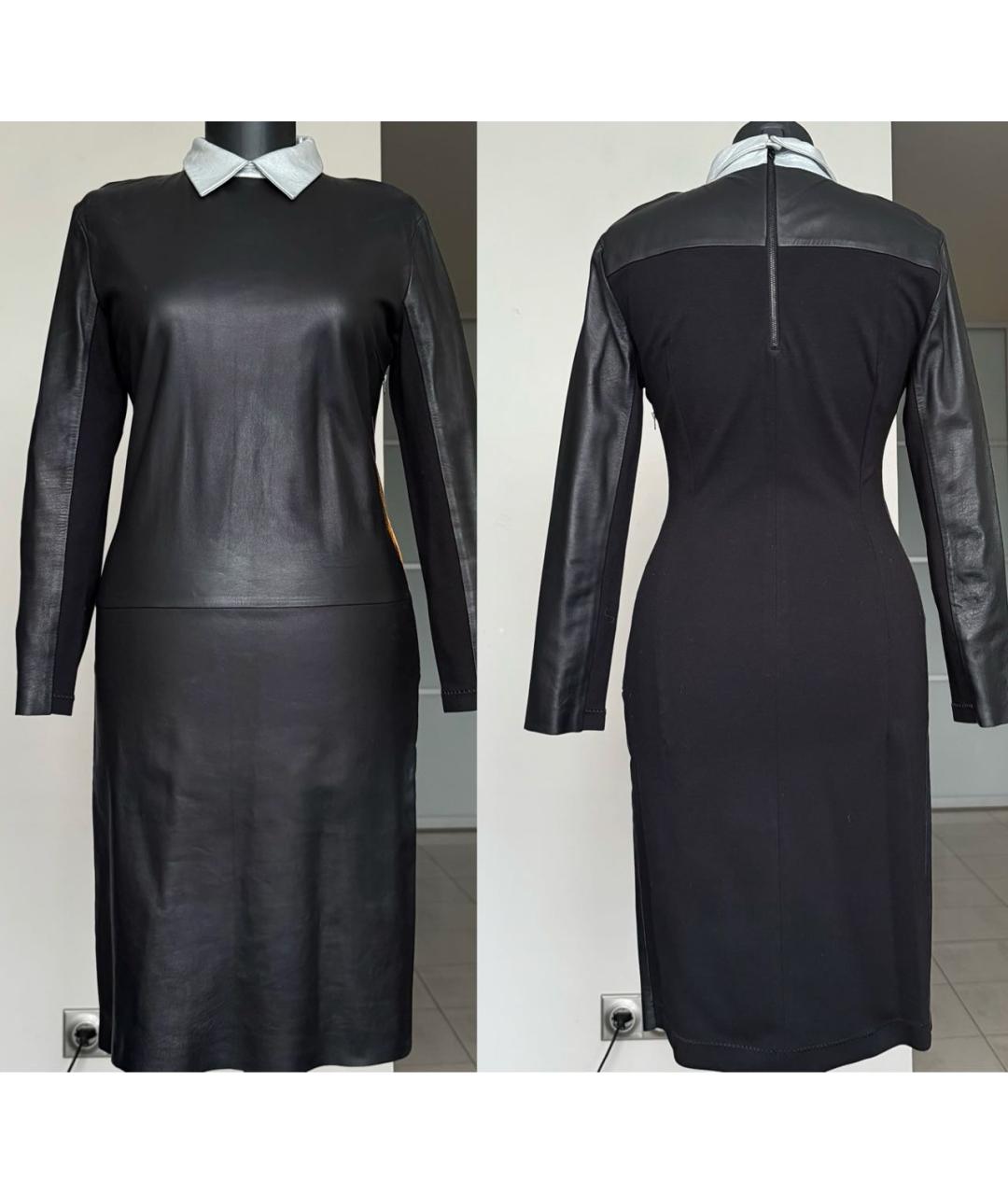 ACNE STUDIOS Черное кожаное повседневное платье, фото 4