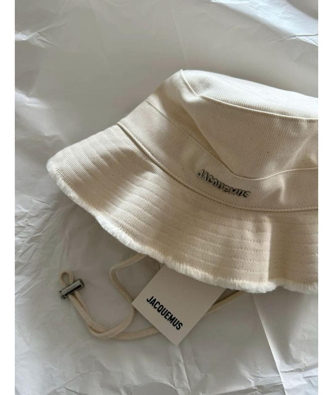 JACQUEMUS Белая хлопковая панама, фото 3