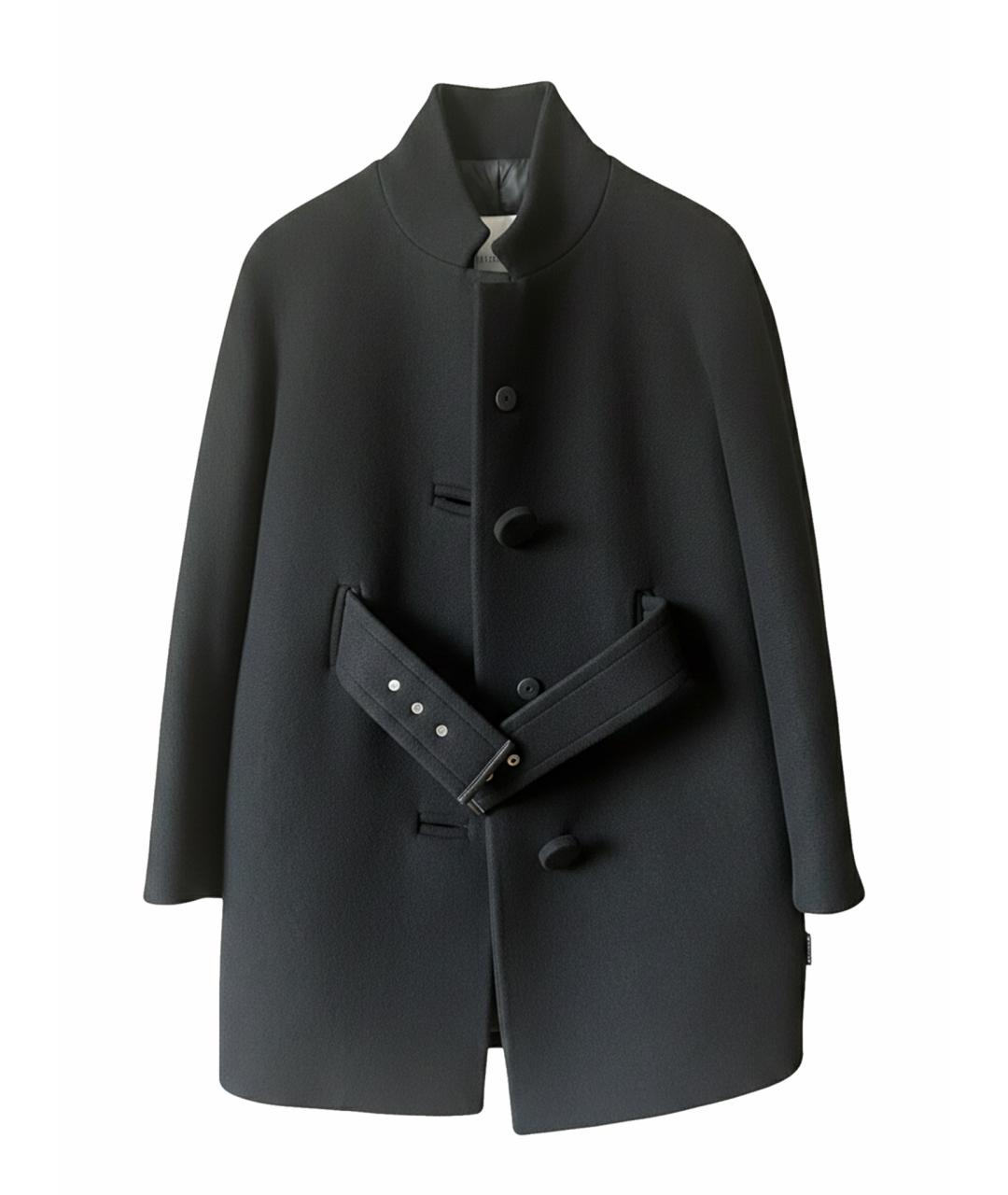 MONCLER Черное шерстяное пальто, фото 1