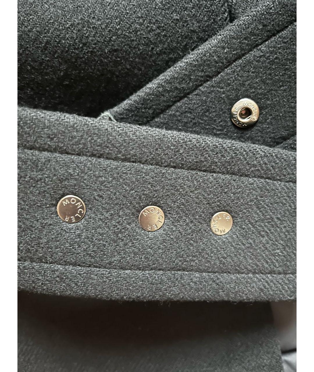 MONCLER Черное шерстяное пальто, фото 5