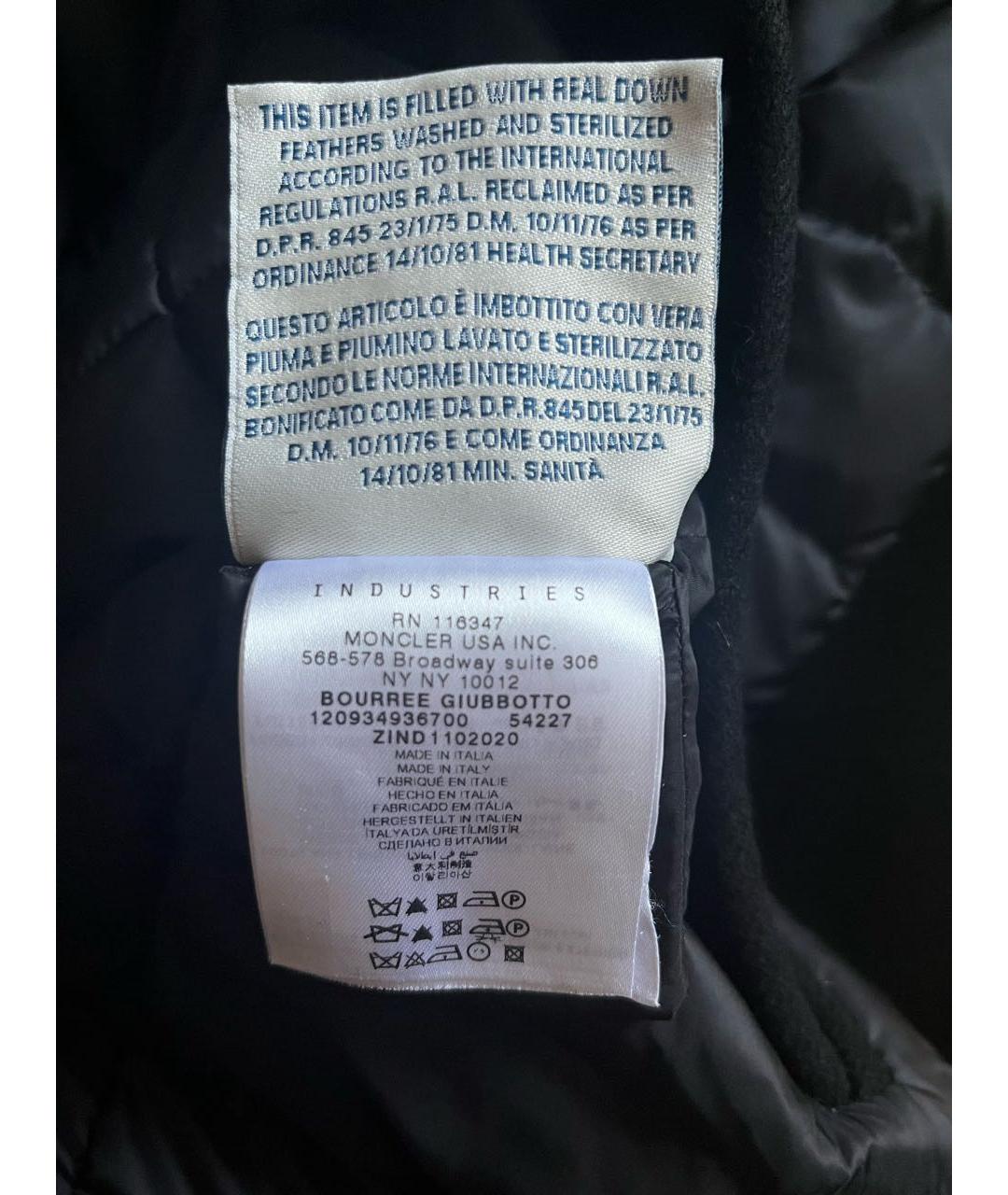 MONCLER Черное шерстяное пальто, фото 7