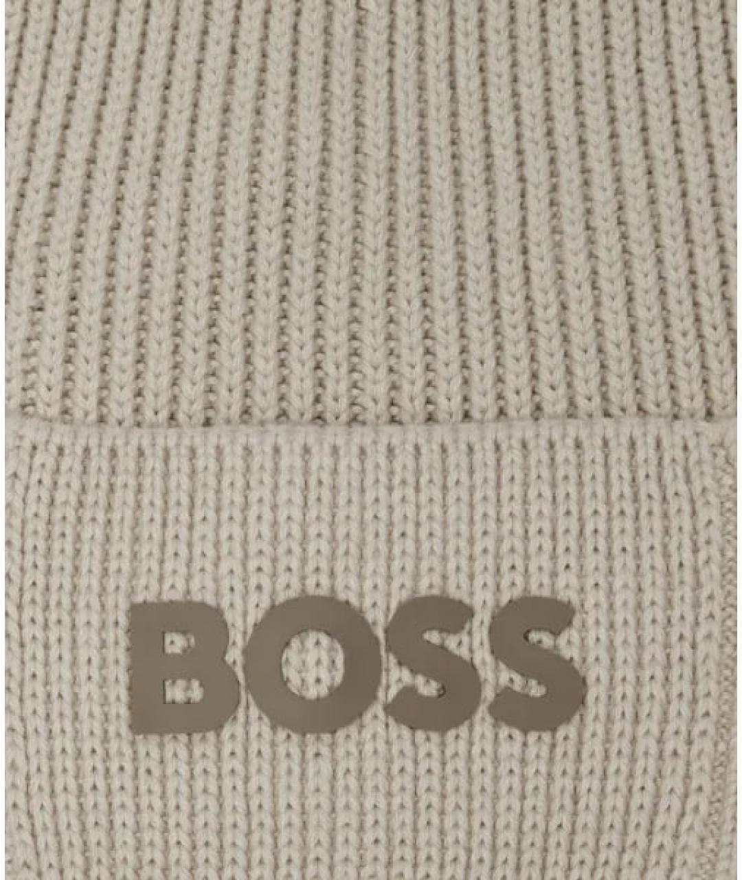 HUGO BOSS Бежевая хлопковая шапка, фото 3