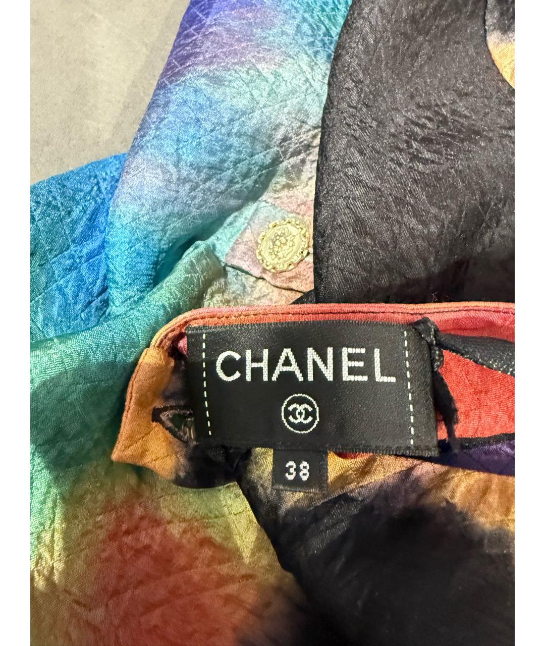 CHANEL Мульти шелковая блузы, фото 4