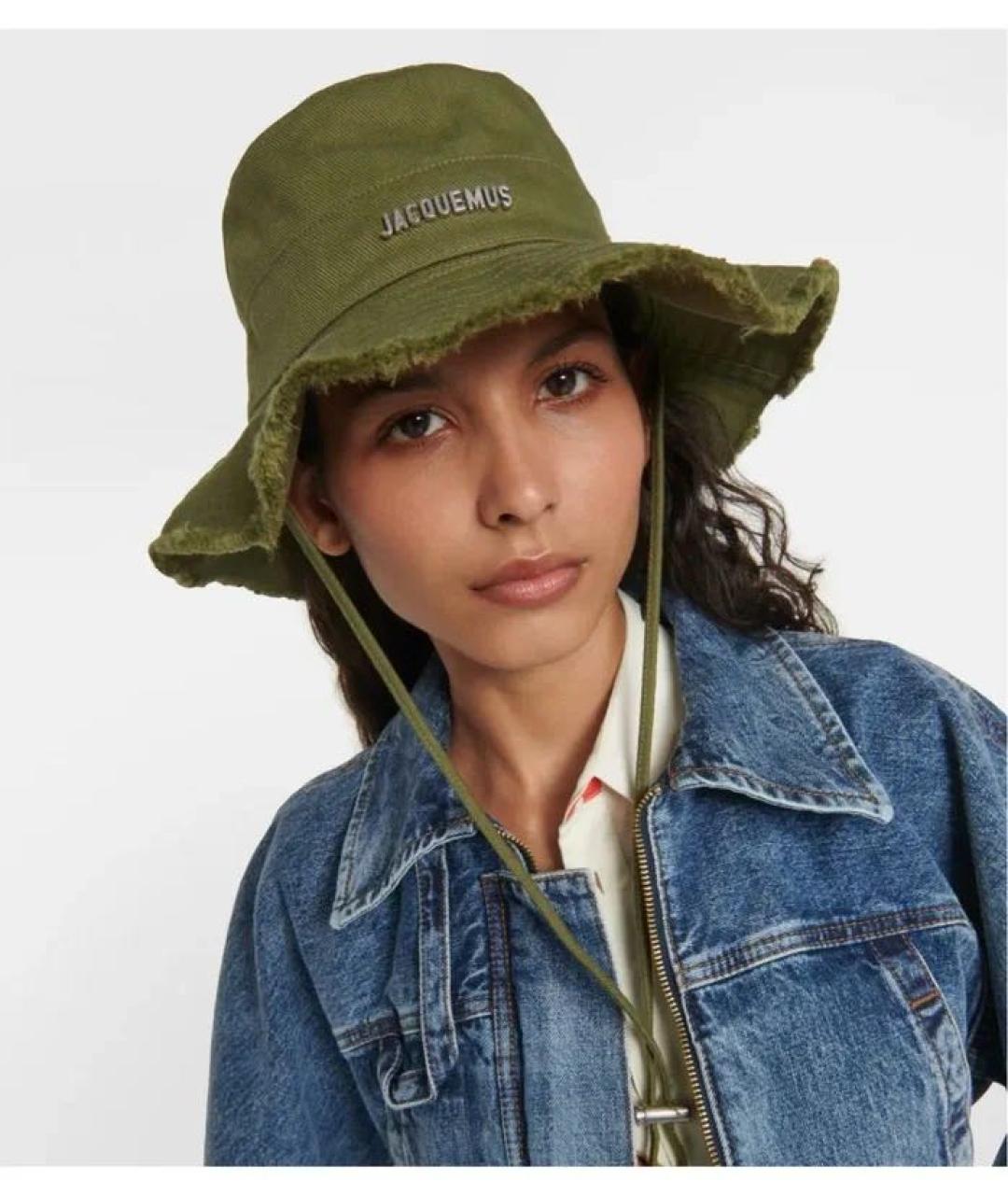 JACQUEMUS Хаки хлопковая панама, фото 2