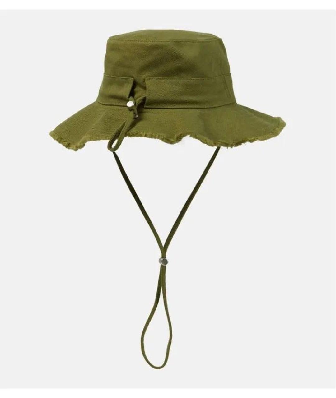 JACQUEMUS Хаки хлопковая панама, фото 4