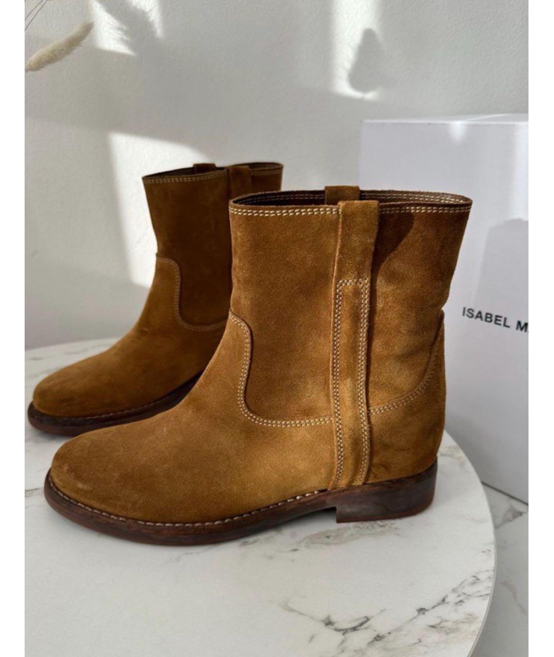 ISABEL MARANT Горчичные замшевые полусапоги, фото 2