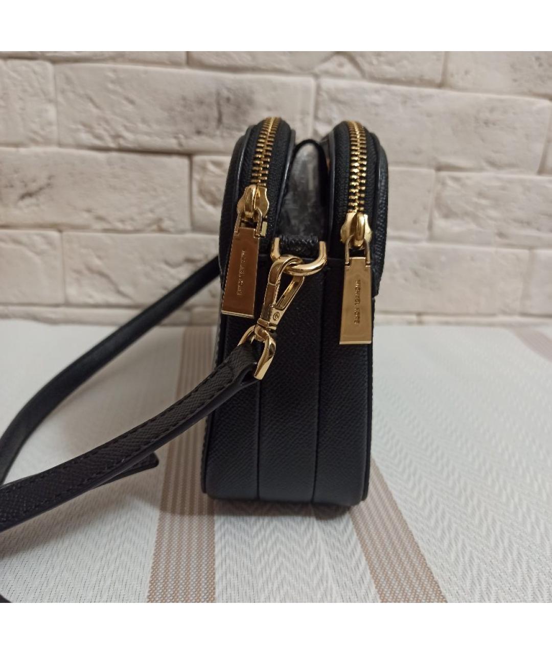 MICHAEL KORS Черная кожаная сумка через плечо, фото 2