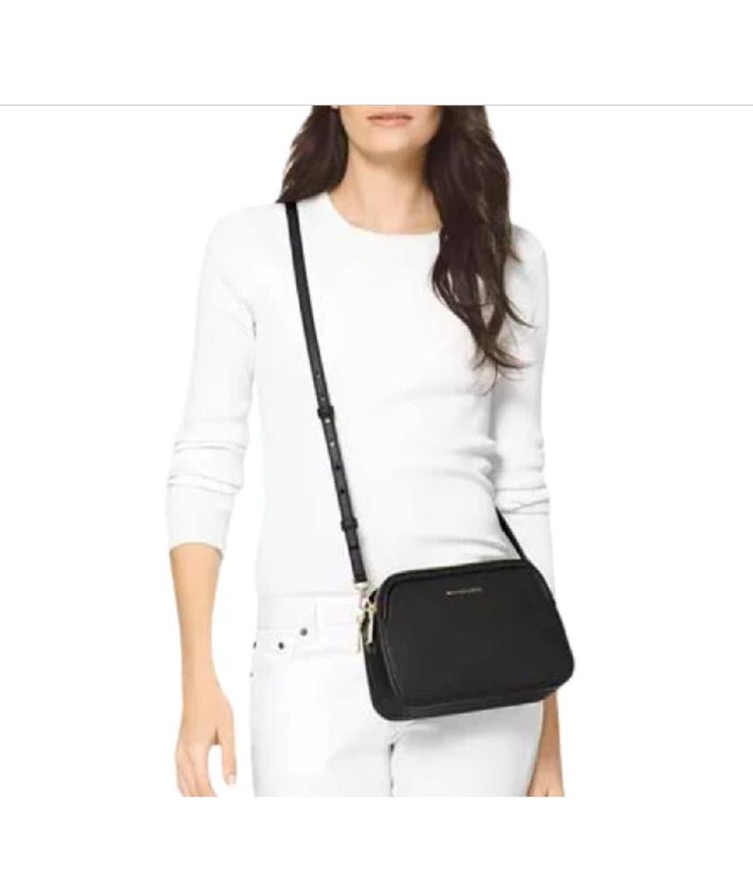 MICHAEL KORS Черная кожаная сумка через плечо, фото 8