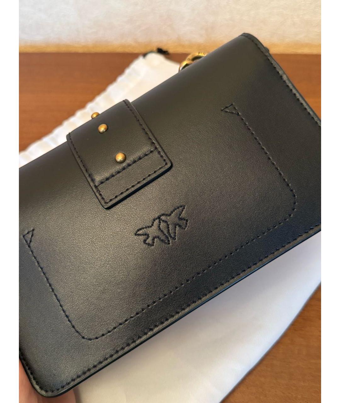 PINKO Черная кожаная сумка через плечо, фото 2