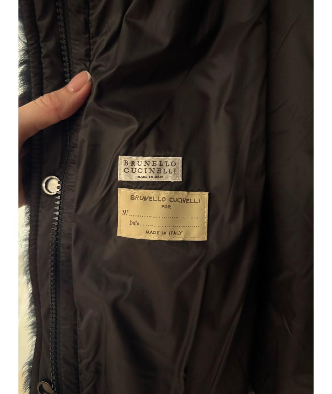 BRUNELLO CUCINELLI Черная меховая шуба, фото 4