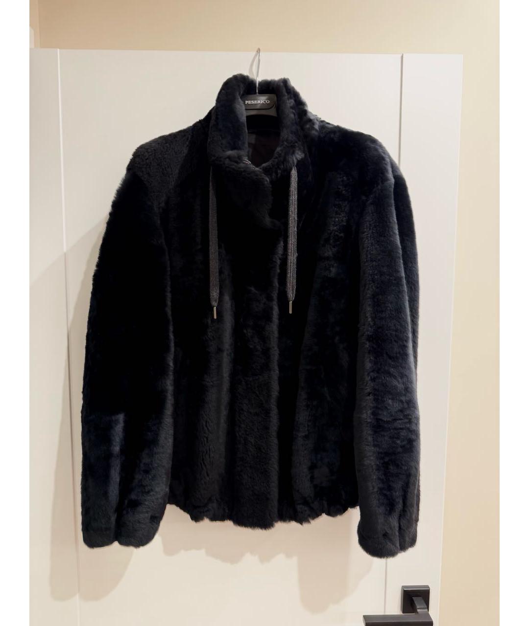 BRUNELLO CUCINELLI Черная меховая шуба, фото 9