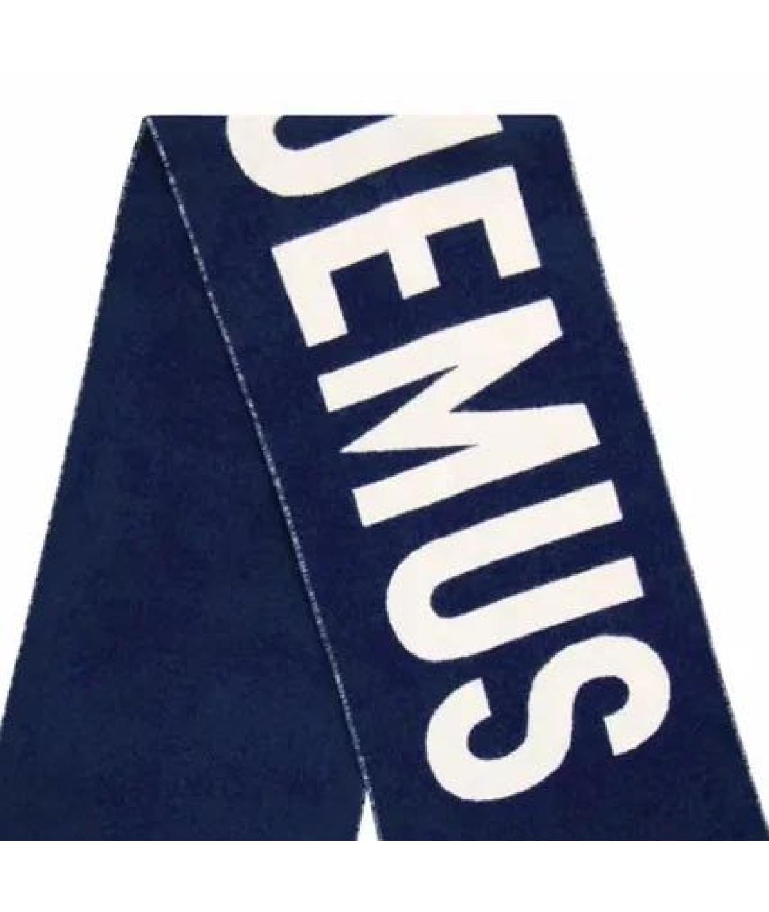 JACQUEMUS Темно-синий шерстяной шарф, фото 3