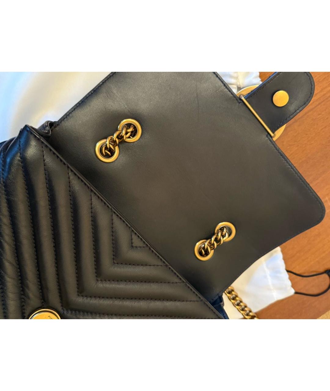 PINKO Черная кожаная сумка через плечо, фото 6