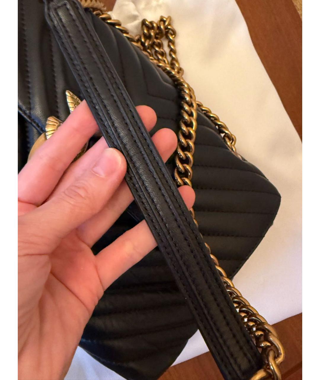 PINKO Черная кожаная сумка через плечо, фото 5