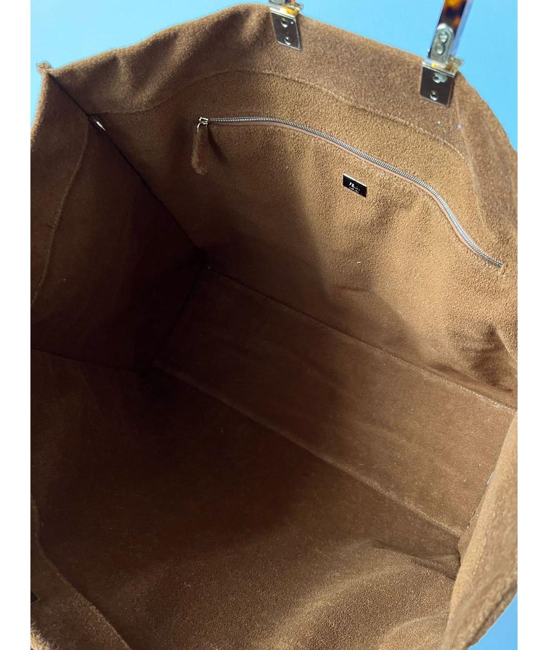 FENDI Коричневая пляжная сумка, фото 2