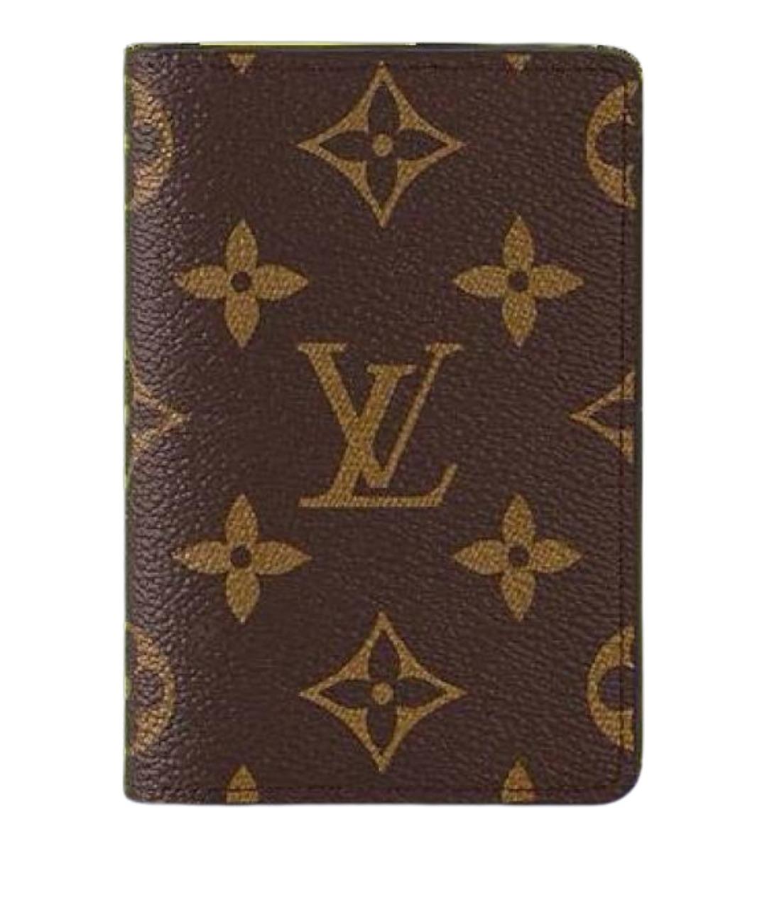 LOUIS VUITTON Коричневый кожаный кошелек, фото 1