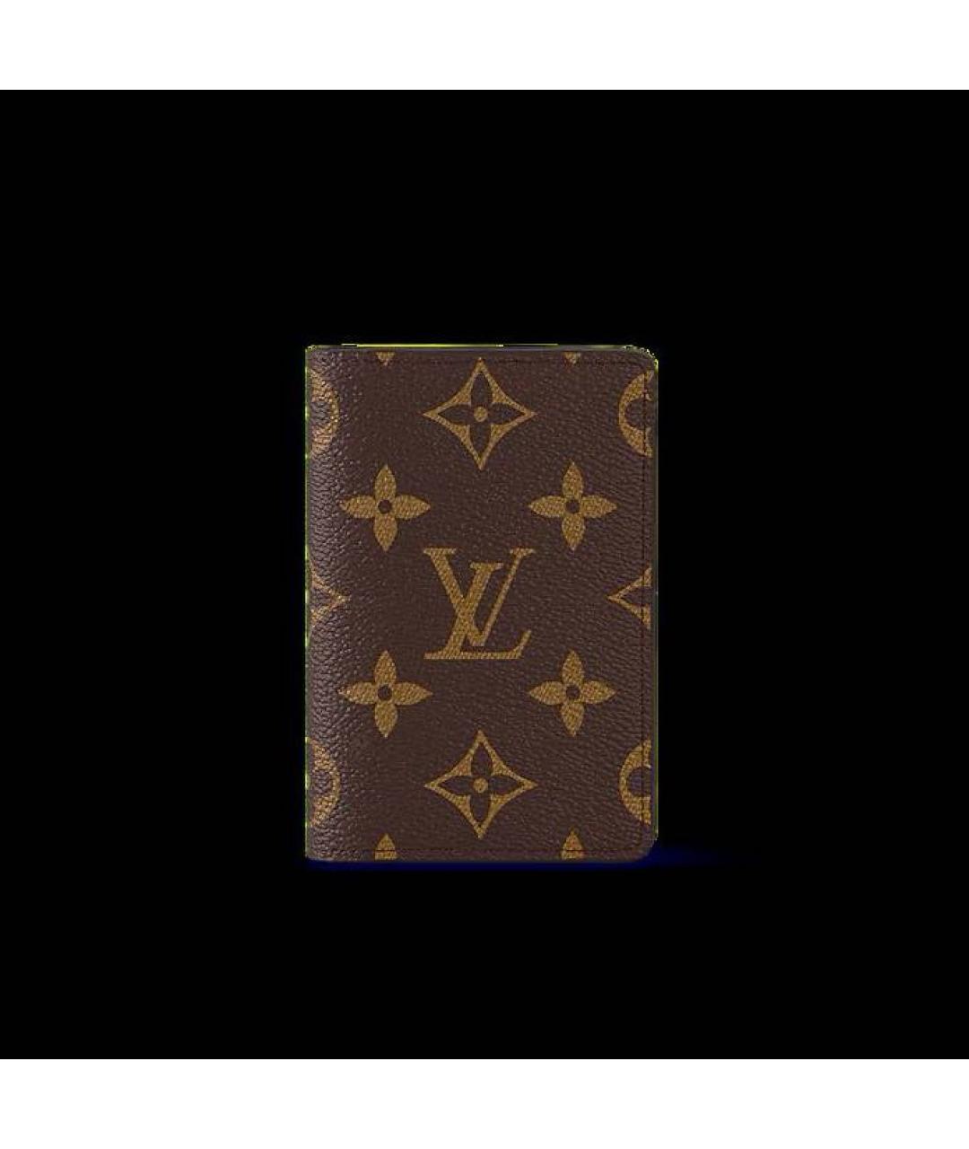 LOUIS VUITTON Коричневый кожаный кошелек, фото 7