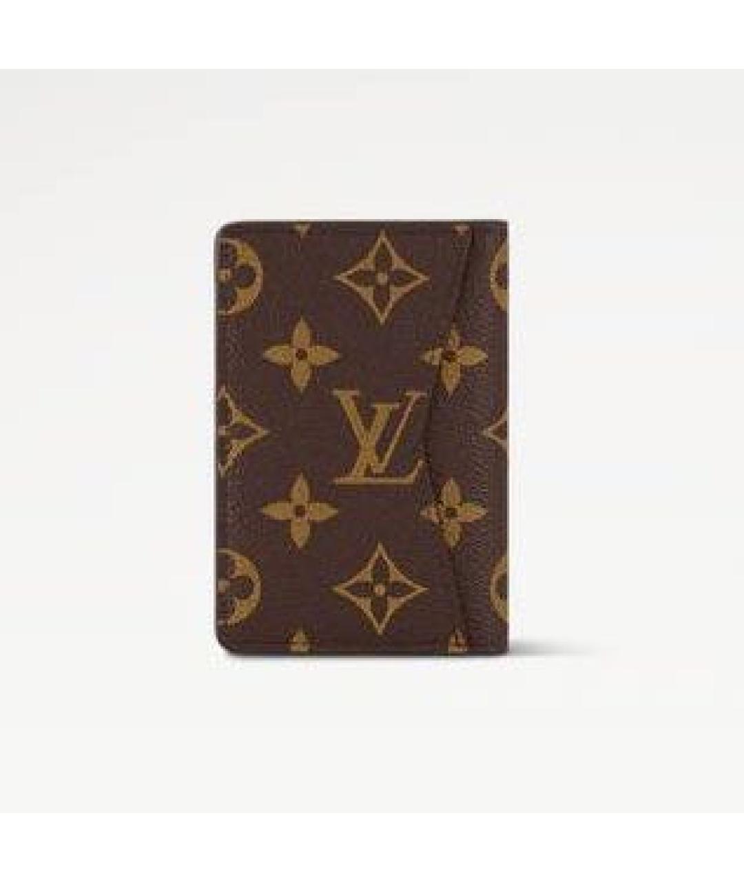 LOUIS VUITTON Коричневый кожаный кошелек, фото 3