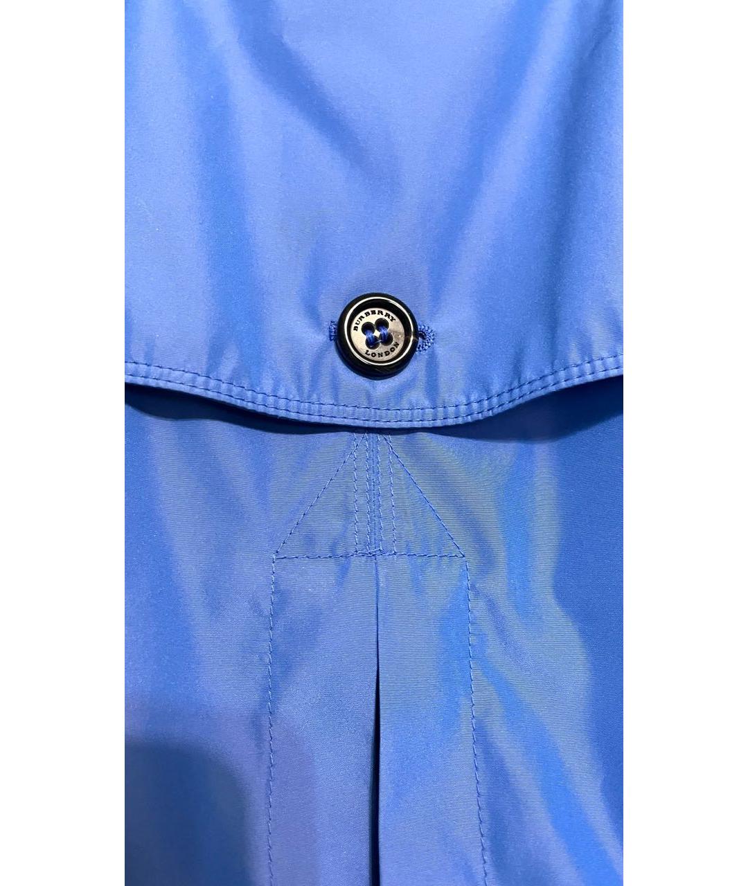 BURBERRY Синий полиэстеровый тренч/плащ, фото 5