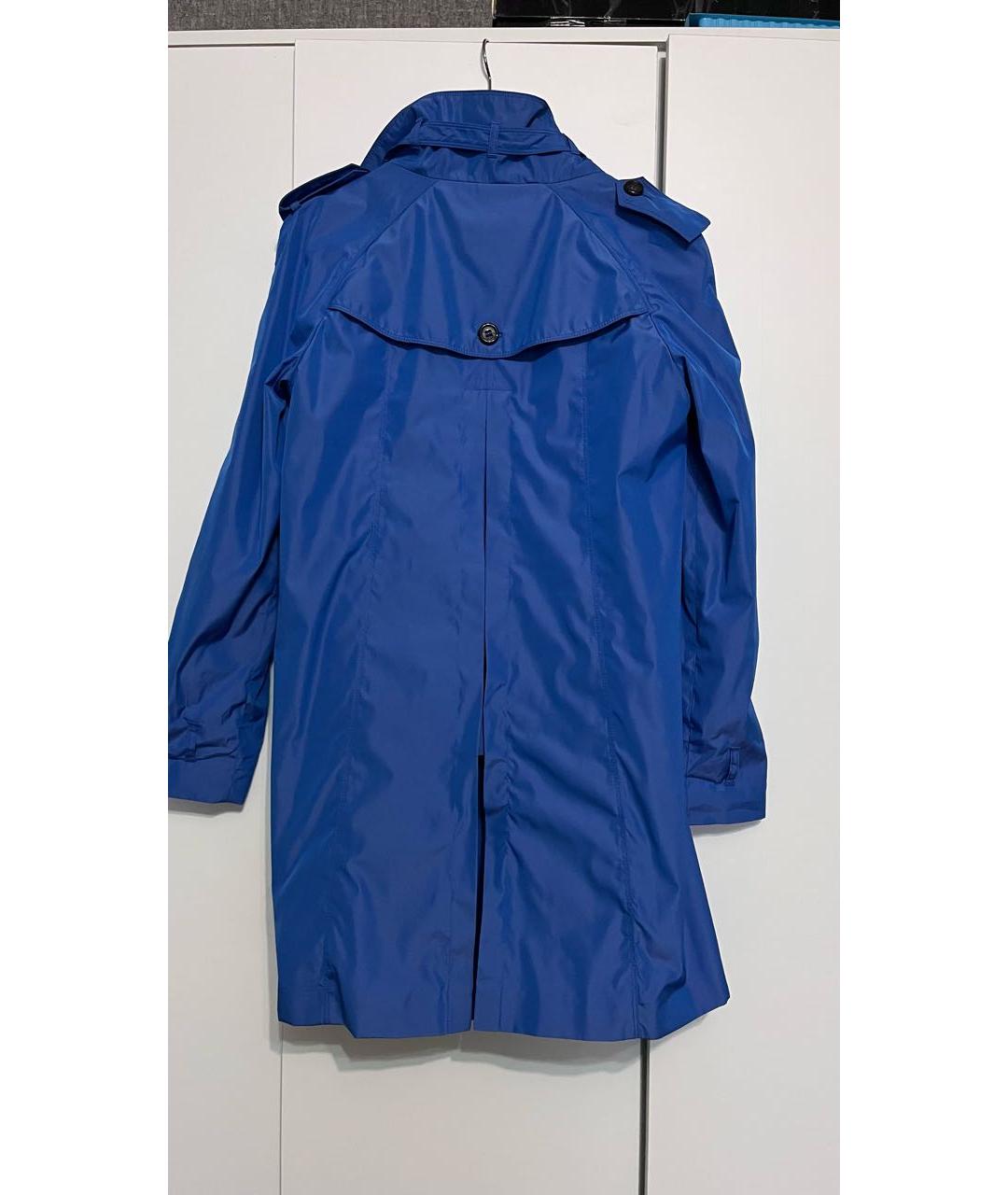 BURBERRY Синий полиэстеровый тренч/плащ, фото 2