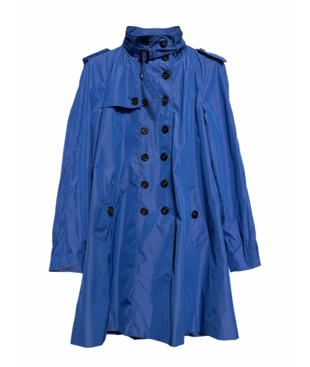 BURBERRY Синий полиэстеровый тренч/плащ, фото 1