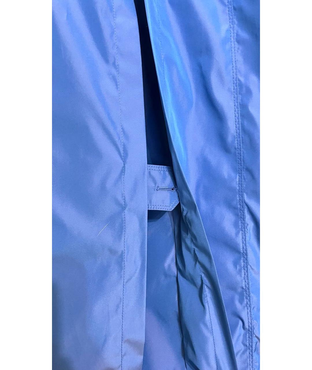BURBERRY Синий полиэстеровый тренч/плащ, фото 7