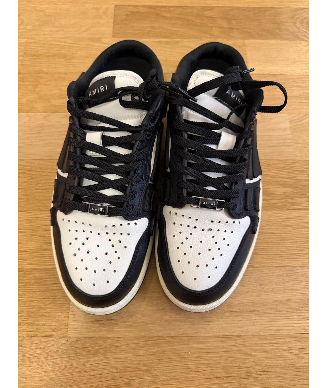 AMIRI Черные кожаные низкие кроссовки / кеды, фото 2