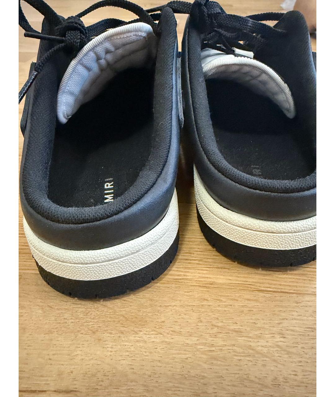 AMIRI Черные кожаные низкие кроссовки / кеды, фото 3