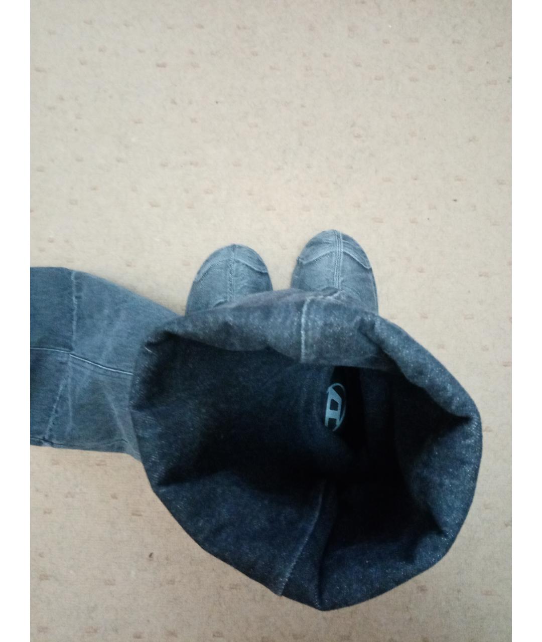 DIESEL Антрацитовые текстильные высокие ботинки, фото 3