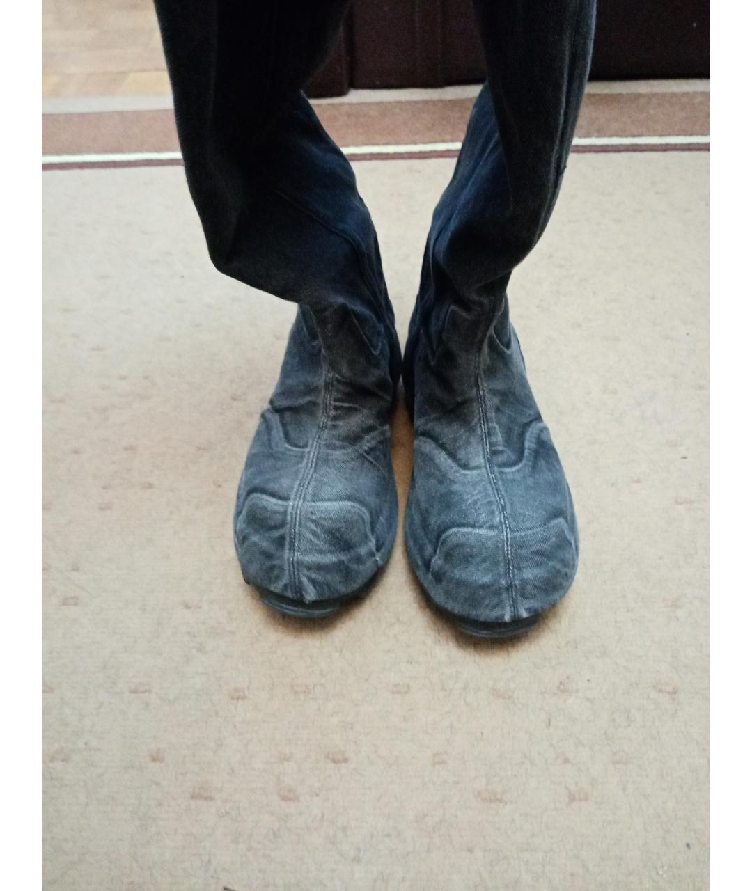 DIESEL Антрацитовые текстильные высокие ботинки, фото 2