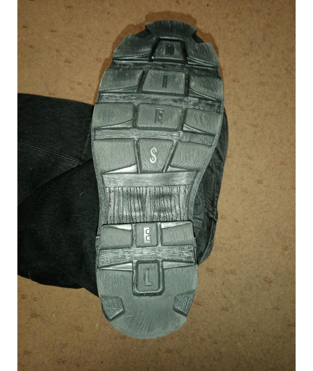 DIESEL Антрацитовые текстильные высокие ботинки, фото 5