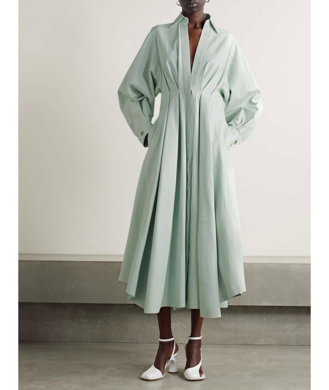 ZIMMERMANN Зеленые кожаное коктейльное платье, фото 5