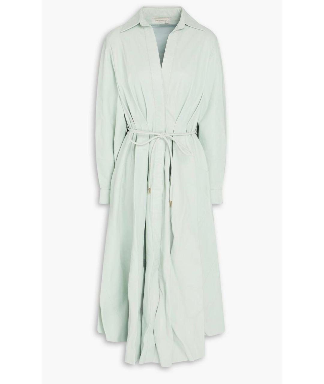 ZIMMERMANN Зеленые кожаное коктейльное платье, фото 9