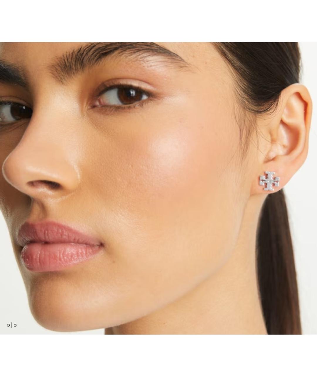 TORY BURCH Серебряные латунные серьги, фото 2