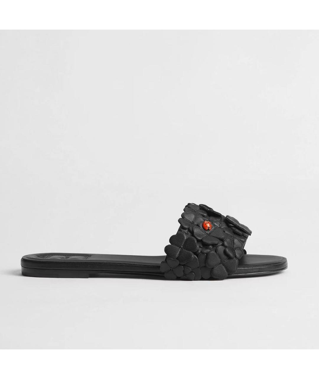 CHRISTIAN DIOR Черные кожаные мюли, фото 4