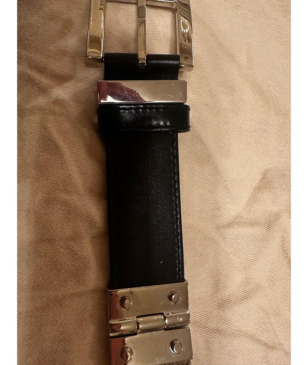 DOLCE&GABBANA Черный кожаный ремень, фото 4