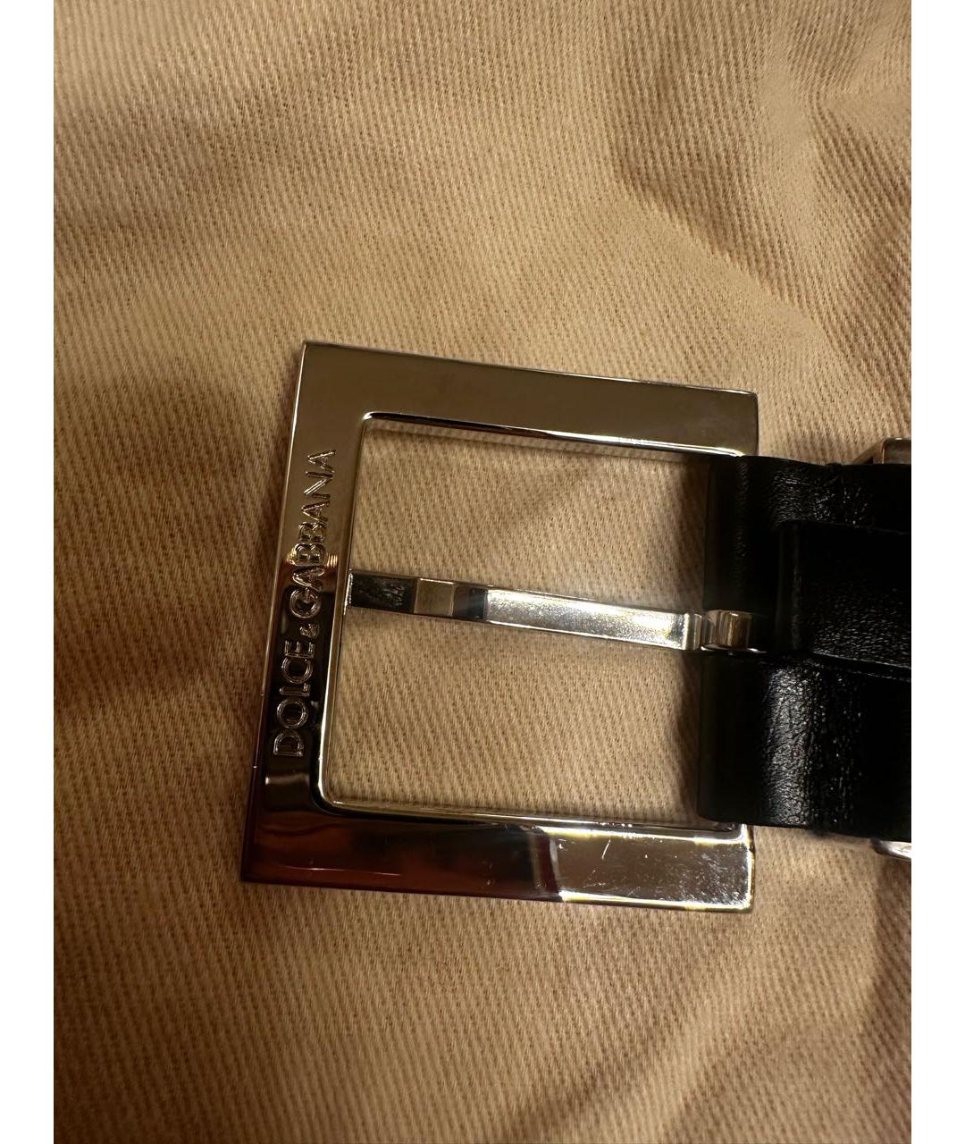 DOLCE&GABBANA Черный кожаный ремень, фото 2