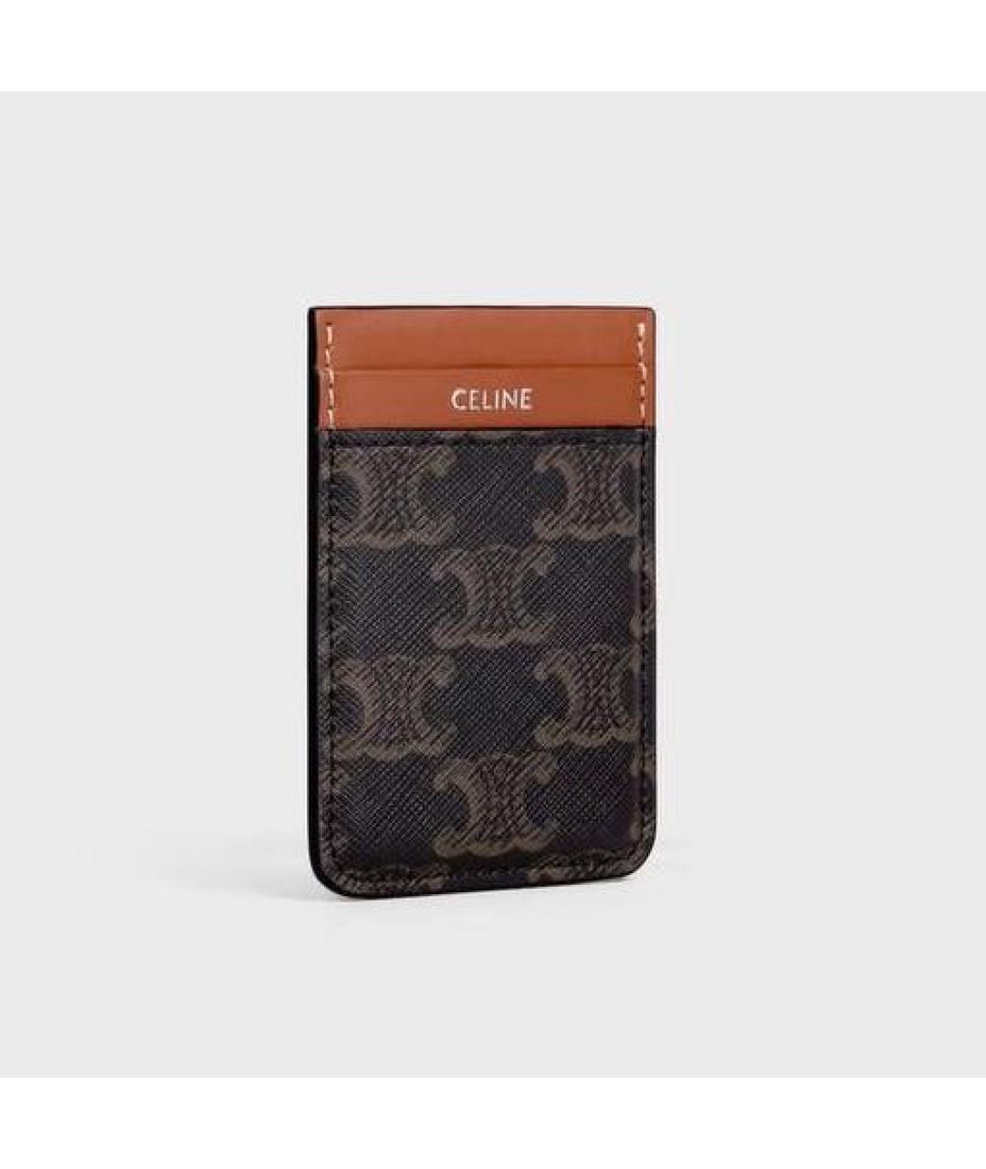 CELINE Коричневый кожаный кардхолдер, фото 3