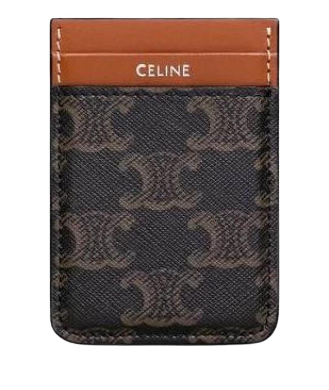 CELINE Коричневый кожаный кардхолдер, фото 1