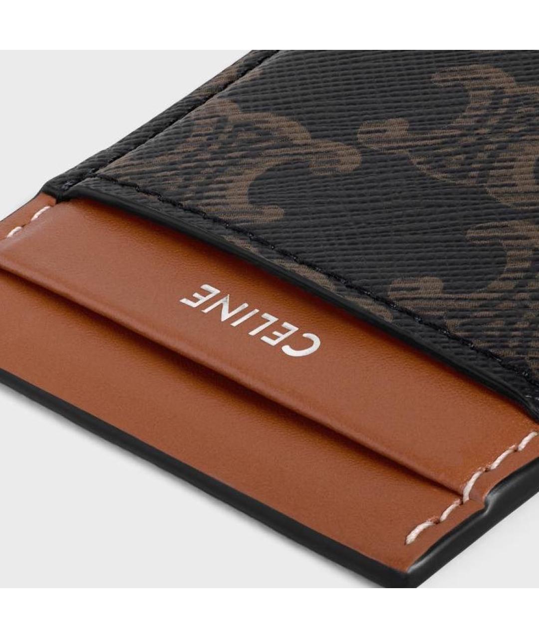CELINE Коричневый кожаный кардхолдер, фото 4