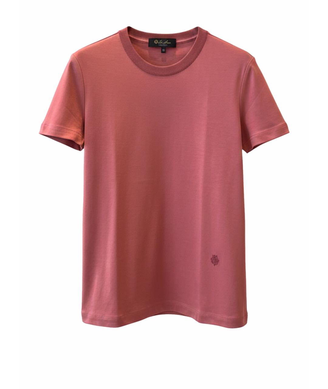 LORO PIANA Коралловая замшевая футболка, фото 1