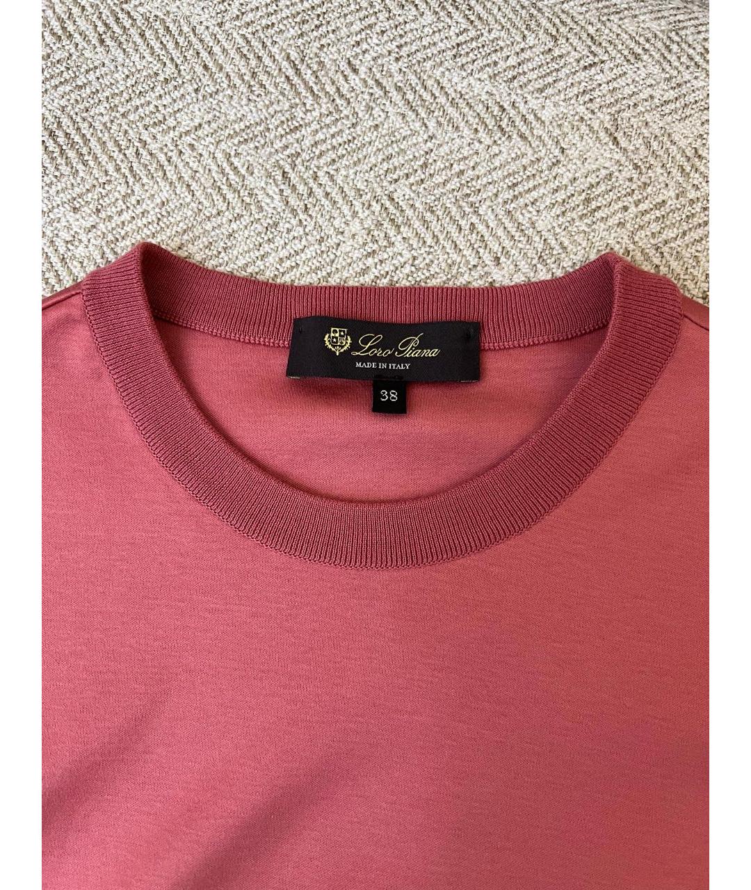 LORO PIANA Коралловая замшевая футболка, фото 3